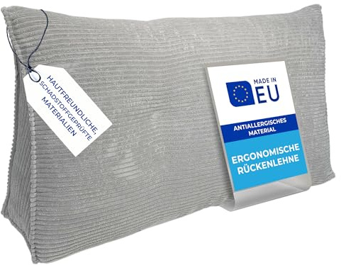 Pillows24 Cord Rückenkissen für Bett & Sofa 120cm, abnehmbarem Bezug