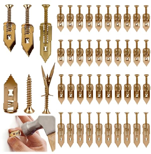 80 Pcs Plasterboard Fixings, Drywall Anchor Set, Heavy Duty Plugs And Screws Kit, 3 Sizes For Reliable Plaster Board Mounting In Home Office, Hanging Picture Clock Wall Light Cabinet