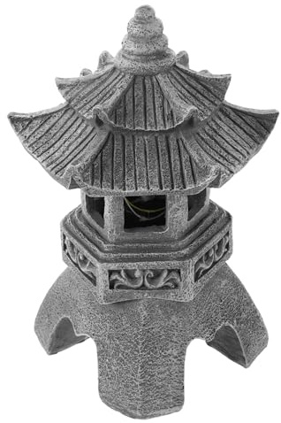 KAILIKETIY Linterna de Piedra Solar Japonesa para Exteriores, Lámpara Decorativa de Resina Diseño Zen Tradicional, Decoración Versátil para Jardín y Patio