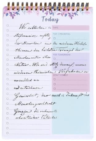 Quaderno per lista di controllo giornaliero, 52 fogli, planner portatile, organizer per lista di controllo, robusto quaderno per lista giornaliera per la scuola