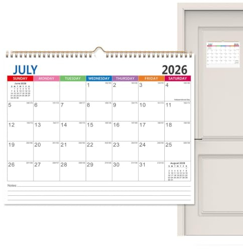 Väggkalender 2026-2027 - juli 2026 december 2027 Stor planerare, 18 månaders familjeorganisatör, månatlig schemaläggningskalender | akademisk planering väggdiagram för hemmakontor skola studierum