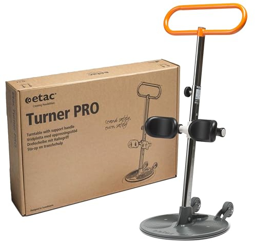 Etac Turner PRO Patient Transfer Aid - Sit to Stand Lift for Elderly with High Safe Working Load (440 lbs) - Patient Lift and Mobility Assist for Safer Transfers with Platform Disc & Anti-Slip Bottom