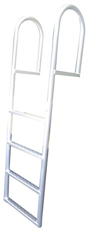 Pactrade Marine Stationary Fixed Dock Ladder Straight 4 Steps 21'' Wide for Seawalls Aluminum Capacity 750lbs