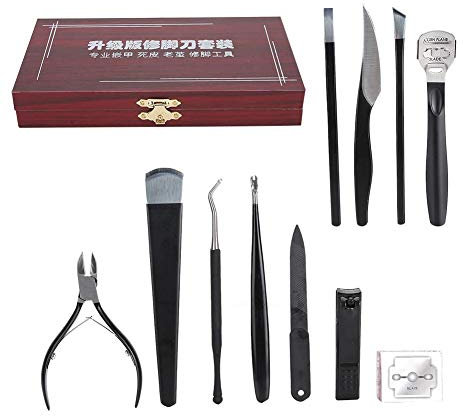 Cuchillo de pedicura para uñas, kit de cuidado de uñas, kit de cuchillos de pedicura, juego de manicura, removedor de cutículas, cuchillo, herramienta para el cuidado de los pies, juego de