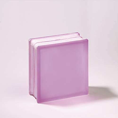 Bloque de Cristal Lux Glass Lila Liso Satinado 2 caras | cm 19x19x8 | Unidad de venta 1 caja de 6 pzas