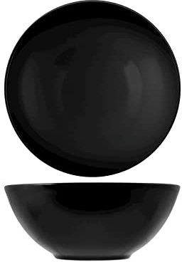 H&H Insalatiera in stoneware, 22 cm, nero