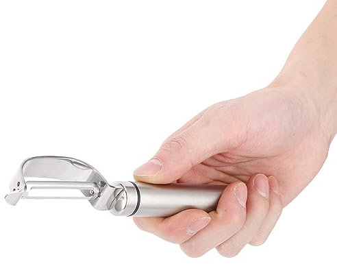 Natudeco Pelador de Patatas Cuchillo para Pelar Pelador de Cocina Portátil de Acero Inoxidable, Mango Antideslizante Herramienta para Pelar Utensilio de Cocina para Frutas Zanahoria Pepino
