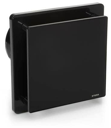 STERR Schwarzer Badlüfter 125 mm - Badezimmerventilator - Glasfront - Modernes Aussehen - BFS125-B - 20 W