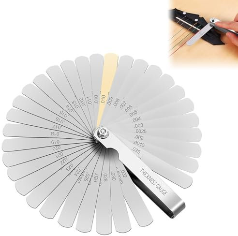 Galga de Espesores de Válvulas de Acero Inoxidable,Herramienta de Medición de Brechas,Calibre de Válvulas,Galgas Reglaje Valvulas,Galga de Espesores de Acero Inoxidable 32 Cuchillas Tokaneit
