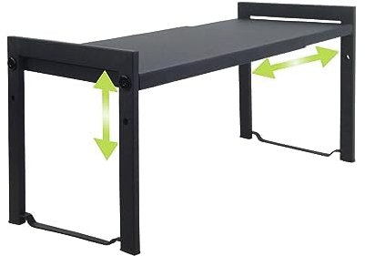 Erweiterbares Schrankregal,66 cm,stapelbarer Küchenthekenregal-Organizer,Küchengewürzregal,Speisekammerregal,verstellbarer Schrank-Organizer,Aufbewahrungsregal für Küche und Büro(1er-Pack schwarz M)