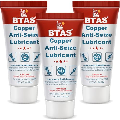 BTAS Anti Seize Thread Lubricant Copper Never Seize Compound High Temp Grease for Spark Plug Bolts 1 oz 3 Pcs