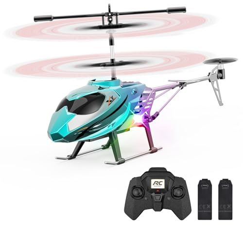 Lidasen 2.4G Ferngesteuerter Hubschrauber für Kinder, Indoor RC Helikopter Flugzeug Spielzeug mit 3,5 Kanäle & LED-Licht & Gyro, Höhenhaltung, Start mit Einer Taste, Geschenk für Jungen, Mädchen