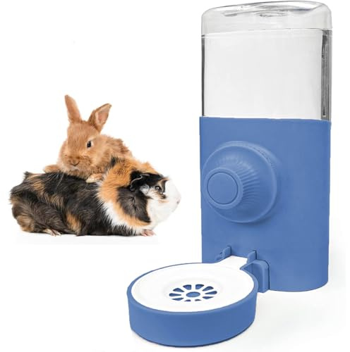 Norhogo Bol d'ajout d'eau Automatique, 600ml Suspendue Abreuvoir Lapin Automatique, Distributeur d'eau pour Animaux, Distributeur Eau pour Petits Animaux pour Les Chats Hamster Lapins Blue