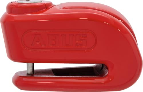 ABUS Bromsskivlås 355 Trigger Alpha 2.0 – Motorcykellås för skoter – för att säkra på vägen och i garaget – med 5 mm tjocka låsbultar av härdat stål – röd