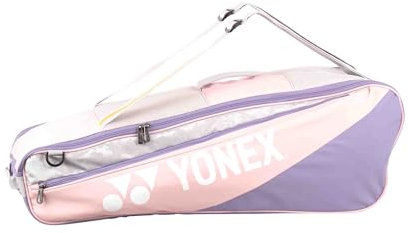 YONEX Club Racket Bag (6pcs) 52526 – Badminton- und Tennistasche | Mit Schläger-, Haupt-, Schuh- & Seitenfach | In Mehreren Farben erhältlich (Pink)
