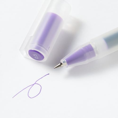 MUJI Gel Ink Pen Set, Cap Type (Set of 3 Pcs) (Purple, 0.5mm)
