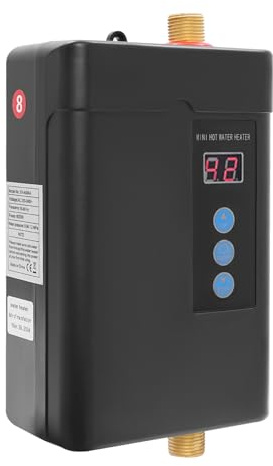 4000W Calentador de Agua Eléctrico 0,04-1,2 MPa Rectangular Termo de Agua Electrico 50-60 Hz LCD Pantalla Calentador Agua Electrico IPX4 con 1 Mando a Distancia