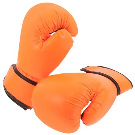 PAMINGONO Guantoni da Boxe per 8Oz Arancioni Imbottitura in Schiuma Guantoni da Kickboxing e Sparring Mma per Ragazzi Guanti per Arti Marziali e Allenamento Sacco