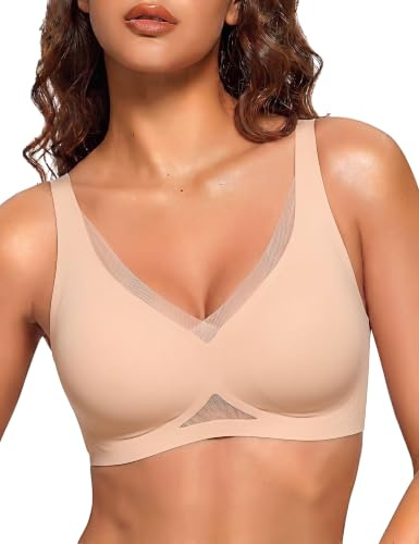Bresdk Sujetador Sin Aros Jelly Bra Comodo Malla Triangular Diario Mujer