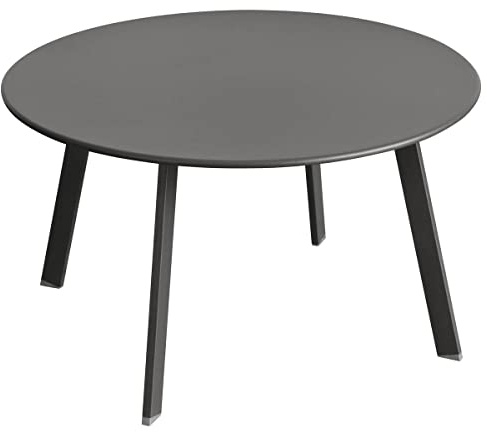 Hespéride - Table d'Appoint Saona Graphite, Acier Anti-Rouille, Résistant UV, D 70 x H 40 cm - pour Jardin, Terrasse, Balcon
