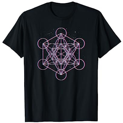 Sacred Geometry Metatrons Cube Psy Goa Chakras Yoga T-Shirt T-Shirt