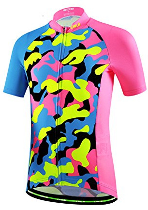YFPICO Kinder Radsport Bekleidung Radtrikot Kurzarm Radsport Anzüge Jungen/Mädchen, Rosa, 104/110