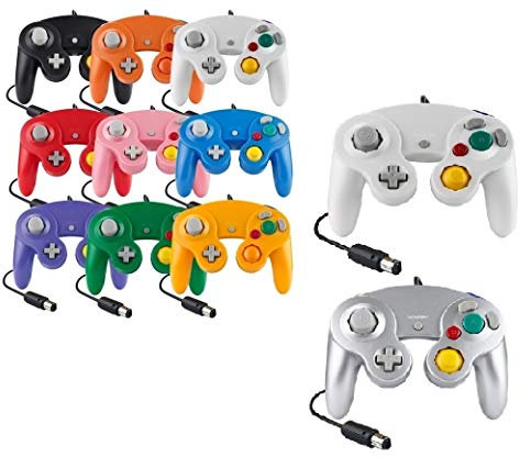 Controller Für Game Cube Weiß und Switch kabelgebunden Gamepad Joypad (Silber / Weiß)
