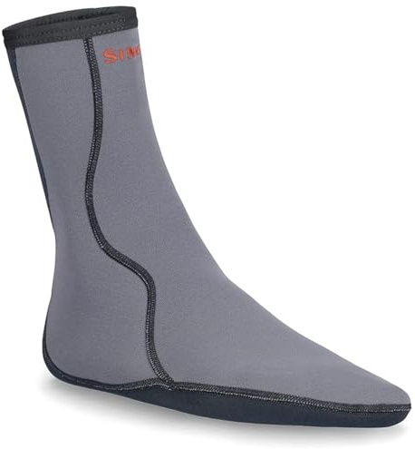 Simms Neoprene Wading Socks for Fly Fishing – Abrasion-Resistant and Comfortable Wet Wading Socks (Steel, Large)