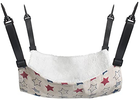 Teogneot Hamac Lit pour Chat avec Sangles Réglables et Crochets pour Petits Animaux, Furet, Lapin, Chinchilla, Chat, Cochon