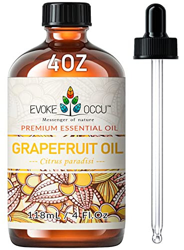 EVOKE OCCU Grapefruit Essential Oil 4 FL Oz, Pure & Natural Grapefruit Oil for Aromatherapy Diffuser,Skin Care and Fragrance DIY - 118ML