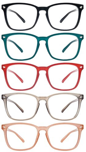 ZONLON 5 Pack Reading Glasses for Women Men Blue Light Blocking Spring Hinges Fashion Lightweight Computer Readers (5C2, 2.75)