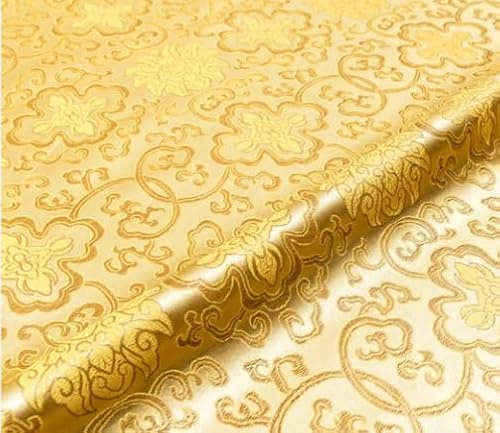 Custom Thick Vintage Floral Chair Cushions with Ties Chinese Silk Brocade Dining Kitchen Chairs Sofas Armchair Non-Slip Zipper Seat Pads (17.75x17.75x1.58 inch about, beige rich flower)