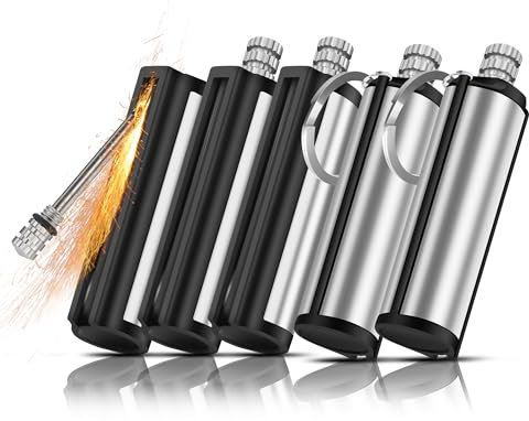 Lafagiet pack of 5 Permanent Match Lighter, wateproof, keychain matches lighters for candles, Survival, Camping kit(need lighter fluid)