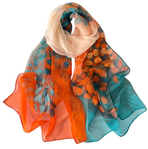 FAIRYGATE Foulard Femme Echarpes Bandeau Soie Ressentir Femmes Chiffon Bandanas Cheveux Chale Foulards Etole Echarpe Grand Carre 160x50cm Charme et Élégance B72