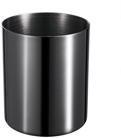 Bidponds Schwarzer Stifthalter für den Schreibtisch, Edelstahl-Bleistiftbecher, Stifthalter, Vasen, Blumentopf, Make-up-Pinselhalter, Schreibtischzubehör, Schreibwaren-Organizer