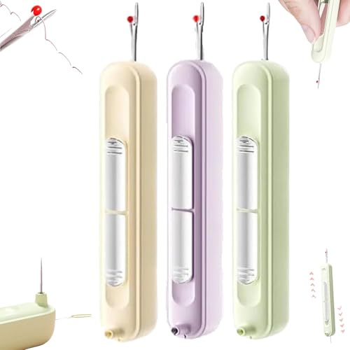 Enhebrador de Agujas 2 en 1, descosedor de Agujas enchufable, Nuevo enhebrador de Agujas enchufable de 2025, descosedor de Agujas Extensible para Coser, Herramienta de eliminación (3pcs)