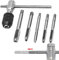 Silver Metric Metal Hand Thread Taps, 6pcs M3-M8 Ratchet Tap Re-Threading Tool, Adjustable Tap Threading Wrench Set，Combination for Tap and Die Sets Cutting External and Internal Thread