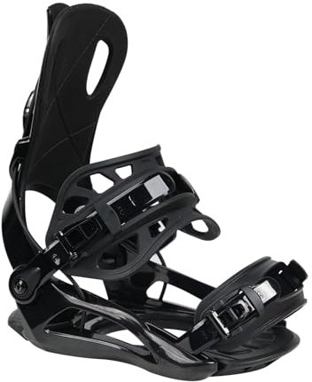 HWJFDC Snowboard Bindungen Snowboardbindungen-Schnelleinstiegsbindungsset for Männer und Frauen – Flatland-Freestyle, Carving, Anfänger bis Fortgeschrittene(Black)