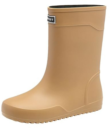 Regenschuhe für Herren, die außerhalb der U-Bahn Schuhe im europäischen Stil tragen, rutschfeste Gummischuhe für die Küche, Angelschuhe für den Außenbereich (Khaki, 42)