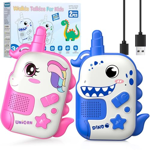 Wootoyz Walkie Talkies for 3 4 5 6 7 8 Year Old Kids,Unicorn Gift for Girls Toys Age 3-8 Dinosaur Toy for Kids Walkie Talkies Toys for 5-8 Year Old Kid Birthday Xmas Easter Gifts Age 3-6 Outdoor Toy