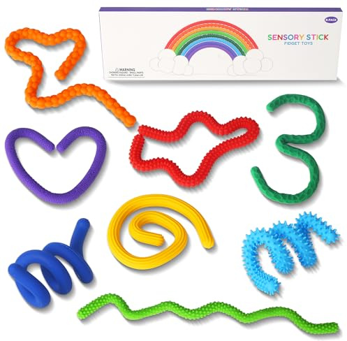 JIYANA 8 Pezzi Fidget Toys on Design Testurizzato ADHD in Silicone, Bastoncini Stimming Toys Sensoriali per Bambini e Adulti, Giochi Sensoriali Autismo Antistress Bambini & Antistress Adulti