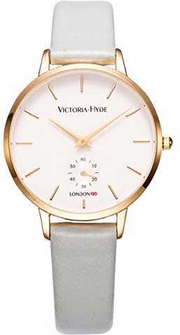 VICTORIA HYDE Damen Uhr Minimalist Armbanduhr Analog Quarz Schlicht Damenuhr mit Lederarmband