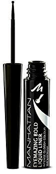 Manhattan Eyemazing Bold Liquid Liner, Wasserfester schwarzer Liquid Eyeliner mit ballförmiger Spitze für besonders leichtes Auftragen, Farbe Black 001, 1 x 3ml