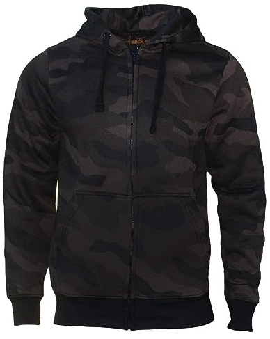 ROCK-IT Apparel Veste à Capuche pour Hommes en Camouflage, Tissu Doux de Haute qualité, Hoodie avec Fermeture à glissière et Capuche [S-5XL] Dark Camouflage 3XL