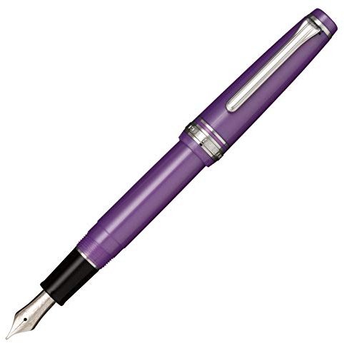 Sailor Pro Gear Slim Metallic Violet Fountain Pen | Resin Pen with Rhodium Fittings | Medium Nib | Stylish Gift Box