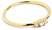 SINGULARU - Anillo Trini Spark. Plata de Ley 925 con Acabado Baño de Oro de 18 Kt. Joyas para Mujer. Talla 10