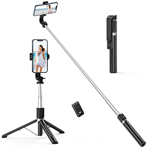 ATUMTEK Perche Selfie, 49 Perche à Selfie Trépied Stable avec Télécommande Bluetooth Détachable, Compatible avec iPhone 14 Pro Max/14 Plus/14/13/12/11, GoPro, Samsung, LG, Google Smartphones, Noir