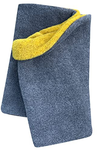 Wollhuhn Varm pojkar/flicka vår varma vinterloop/tubhalsduk/slip-halsduk två lager fleece att vända på, Antracit/senap