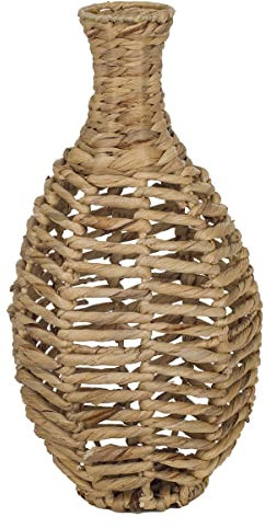 ROCKING GIFTS Jarrón Decorativo de Mimbre de Jacinto de Agua, Florero Elegante Boho para Plantas y Flores Artificiales, 44 cm