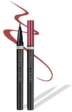 Music Flower Flüssiger Eyeliner, Wasserfester und Wischfester Flüssiger Eyeliner-Stift, Mehrere Farboptionen, Flexibler Stift für Einfache Kontrolle, Burgundisch